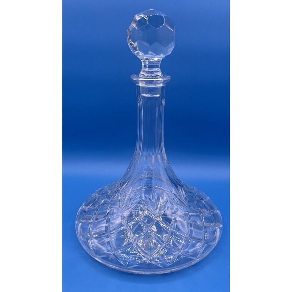 Samobor Krystal Ships Decanter with Stopper Made In Yugoslavia Hand Cut - Picture 3 of 12